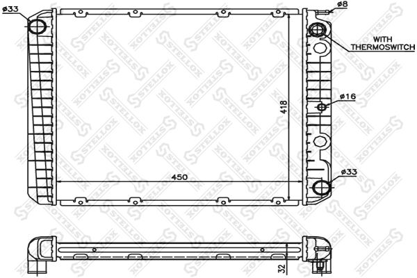 1025253SX STELLOX Радиатор, охлаждение двигателя