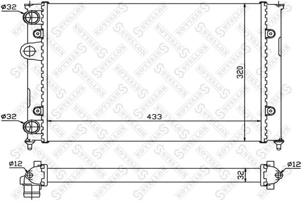 1025068SX STELLOX Радиатор, охлаждение двигателя