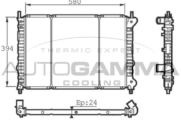 101403 AUTOGAMMA Радиатор, охлаждение двигателя