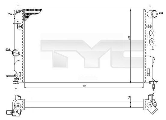 7250027R TYC Радиатор, охлаждение двигателя