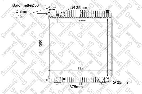 1025035SX STELLOX Радиатор, охлаждение двигателя