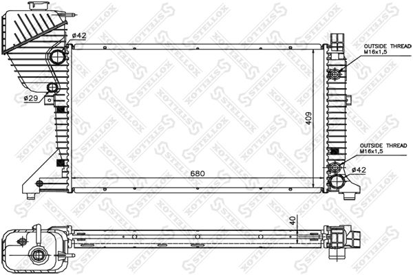 1025880SX STELLOX Радиатор, охлаждение двигателя