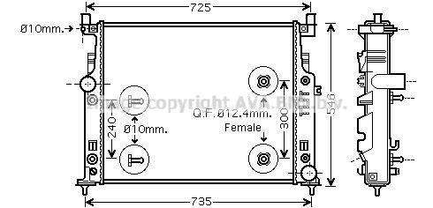 MSA2436 AVA QUALITY COOLING Радиатор, охлаждение двигателя