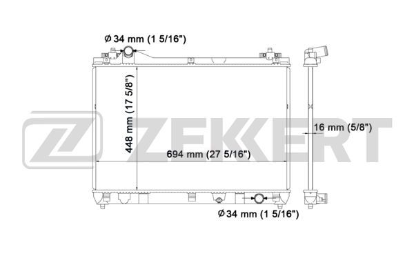 MK1200 ZEKKERT Радиатор, охлаждение двигателя