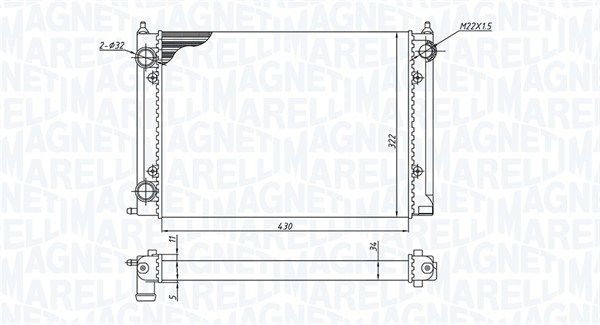 350213187400 MAGNETI MARELLI Радиатор, охлаждение двигателя