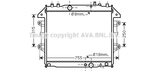 TO2432 AVA QUALITY COOLING Радиатор, охлаждение двигателя