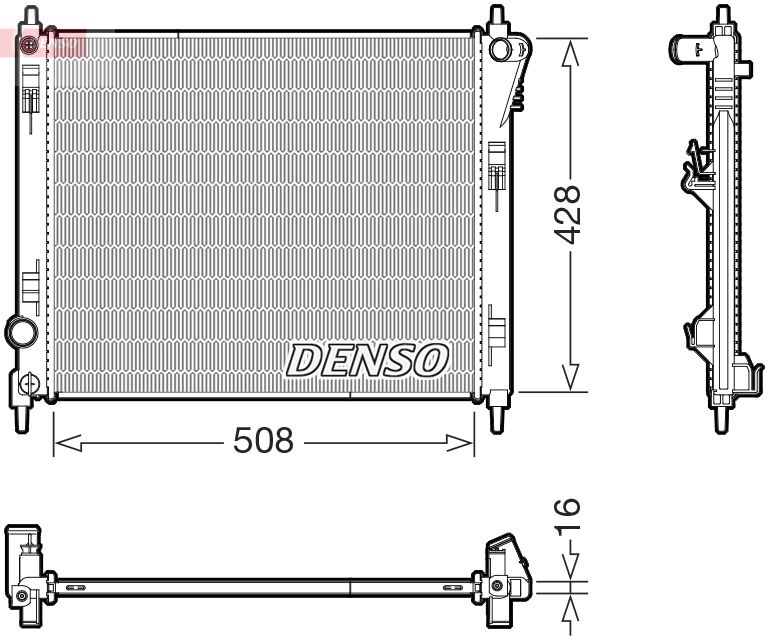 DRM46075 DENSO Радиатор, охлаждение двигателя