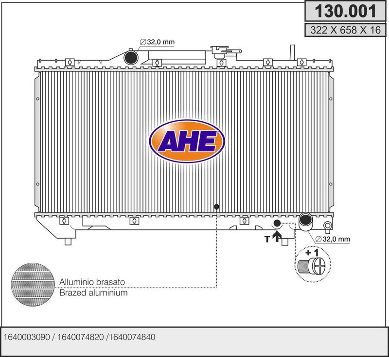 130001 AHE Радиатор, охлаждение двигателя