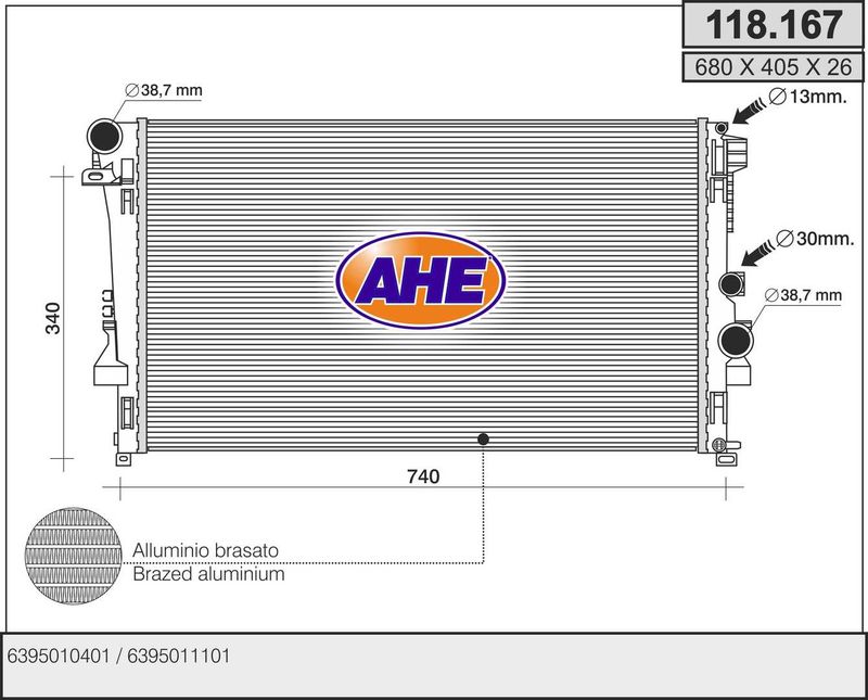 118167 AHE Радиатор, охлаждение двигателя