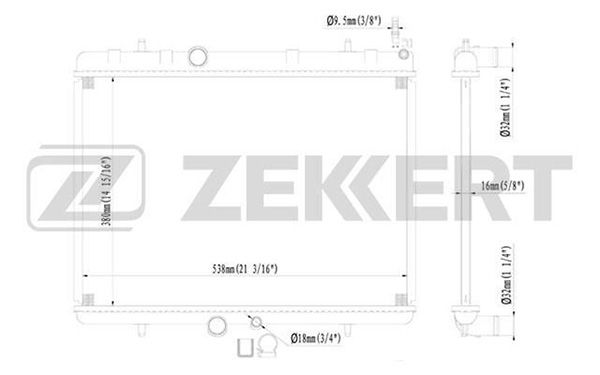 MK1091 ZEKKERT Радиатор, охлаждение двигателя