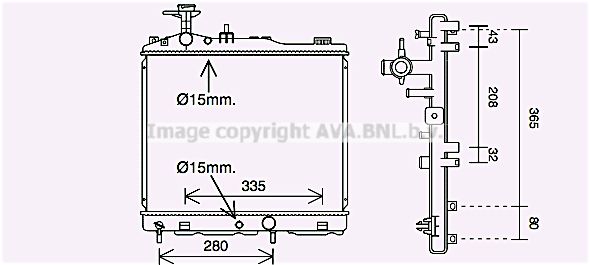 MT2264 AVA QUALITY COOLING Радиатор, охлаждение двигателя