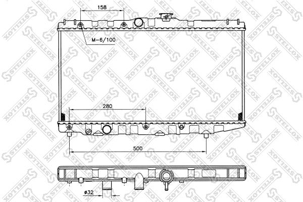 1025110SX STELLOX Радиатор, охлаждение двигателя