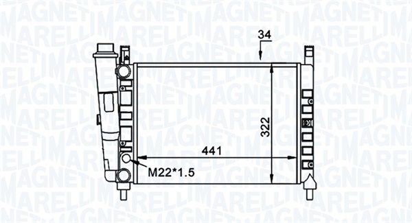 350213162300 MAGNETI MARELLI Радиатор, охлаждение двигателя