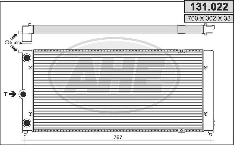 131022 AHE Радиатор, охлаждение двигателя