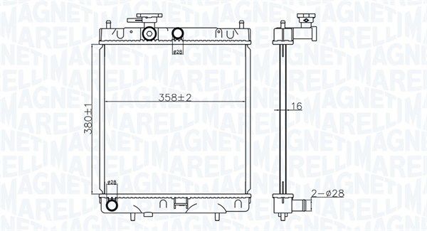 350213176400 MAGNETI MARELLI Радиатор, охлаждение двигателя