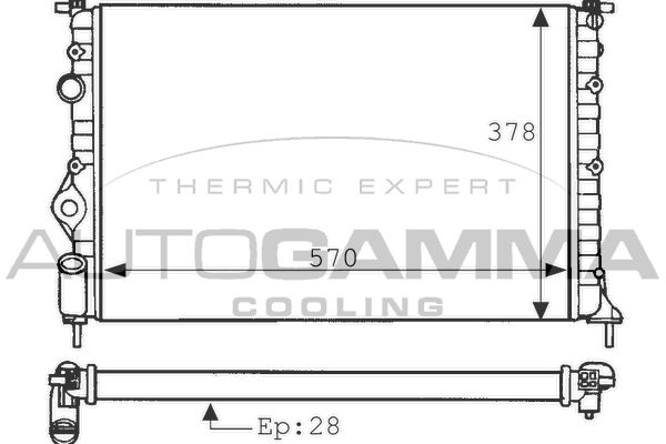100904 AUTOGAMMA Радиатор, охлаждение двигателя