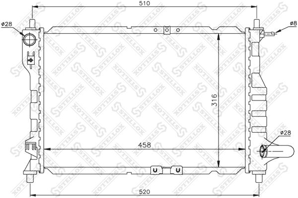 1025435SX STELLOX Радиатор, охлаждение двигателя