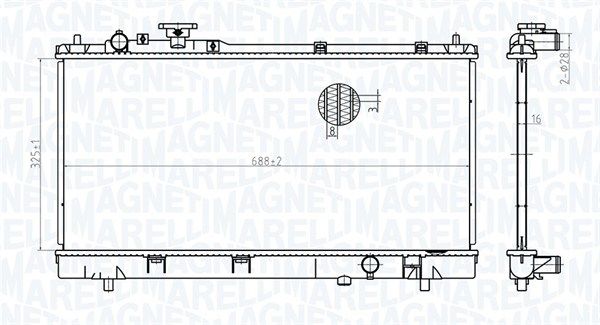 350213175400 MAGNETI MARELLI Радиатор, охлаждение двигателя