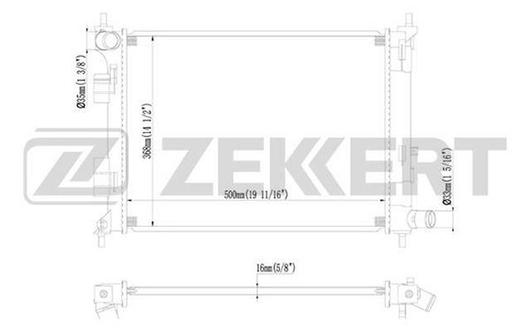 MK1096 ZEKKERT Радиатор, охлаждение двигателя