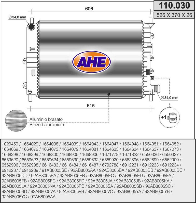 110030 AHE Радиатор, охлаждение двигателя