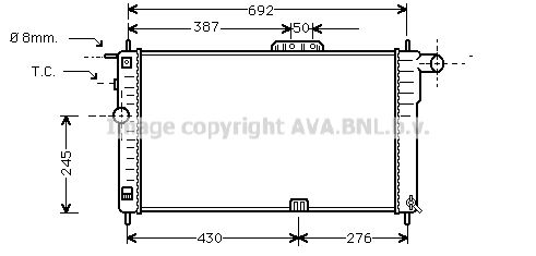 DWA2001 AVA QUALITY COOLING Радиатор, охлаждение двигателя