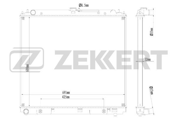 MK1598 ZEKKERT Радиатор, охлаждение двигателя