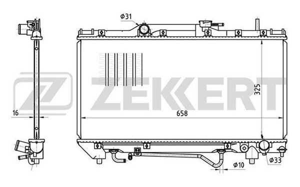 MK1303 ZEKKERT Радиатор, охлаждение двигателя