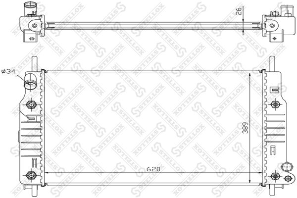 1025803SX STELLOX Радиатор, охлаждение двигателя