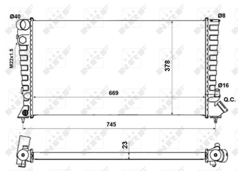 58189A NRF Радиатор, охлаждение двигателя