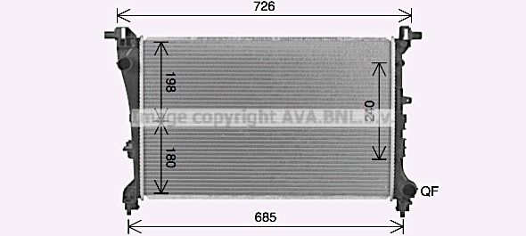 FT2472 AVA QUALITY COOLING Радиатор, охлаждение двигателя