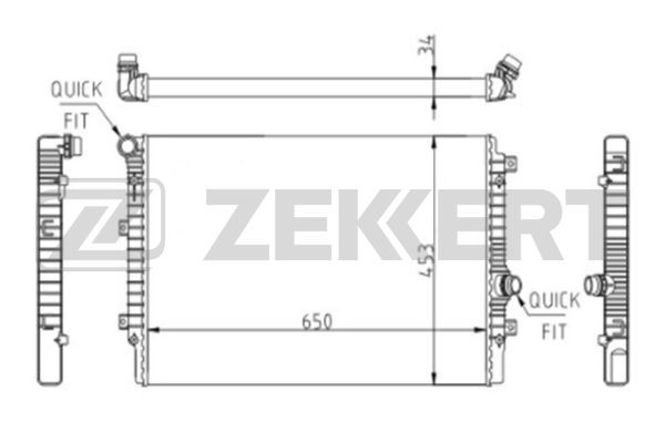 MK1607 ZEKKERT Радиатор, охлаждение двигателя