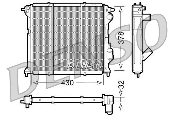 DRM23027 DENSO Радиатор, охлаждение двигателя