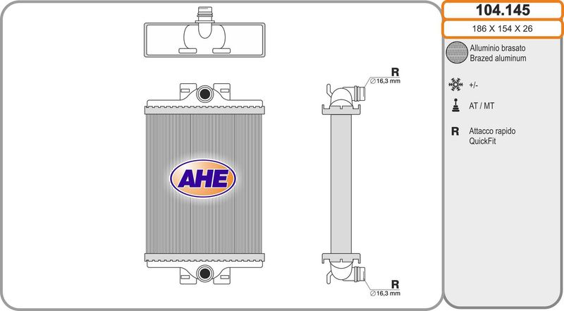 104145 AHE Радиатор, охлаждение двигателя