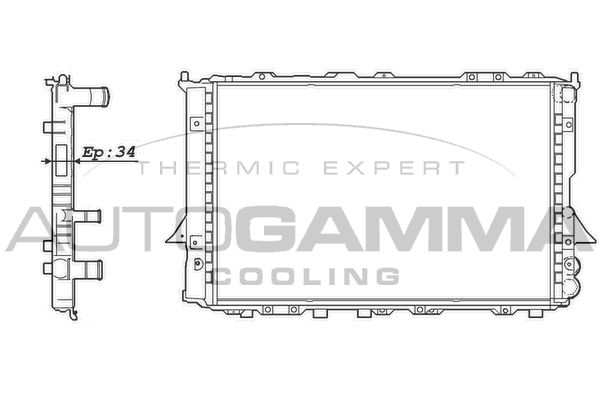 100057 AUTOGAMMA Радиатор, охлаждение двигателя