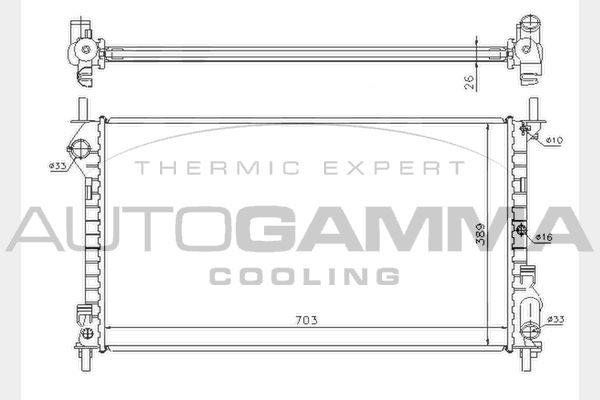 104542 AUTOGAMMA Радиатор, охлаждение двигателя