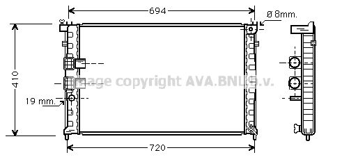 PEA2231 AVA QUALITY COOLING Радиатор, охлаждение двигателя