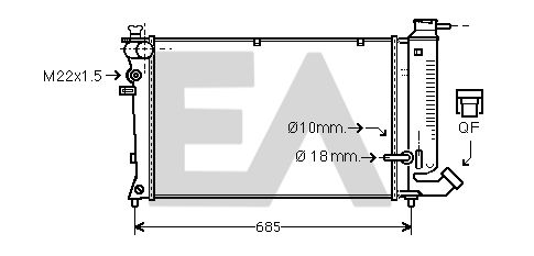 31R10068 EACLIMA Радиатор, охлаждение двигателя