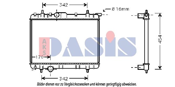 160098N AKS DASIS Радиатор, охлаждение двигателя