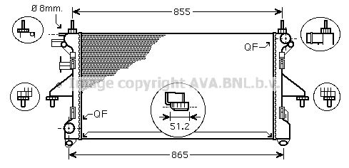 PE2310 AVA QUALITY COOLING Радиатор, охлаждение двигателя