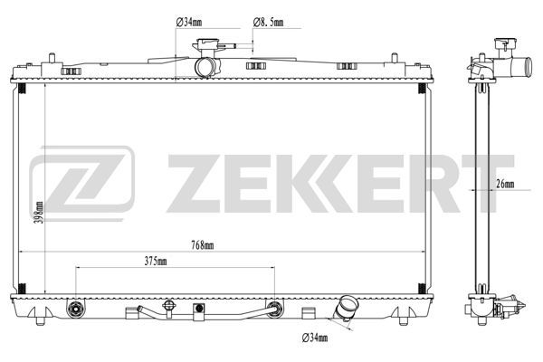 MK1564 ZEKKERT Радиатор, охлаждение двигателя