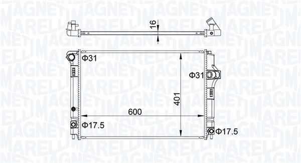 350213208300 MAGNETI MARELLI Радиатор, охлаждение двигателя