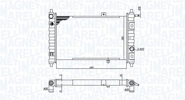 350213188200 MAGNETI MARELLI Радиатор, охлаждение двигателя