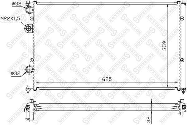 1025199SX STELLOX Радиатор, охлаждение двигателя