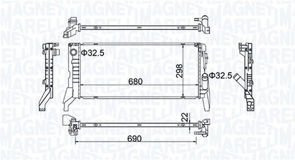 350213202700 MAGNETI MARELLI Радиатор, охлаждение двигателя