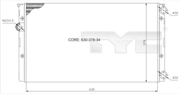 7370027 TYC Радиатор, охлаждение двигателя