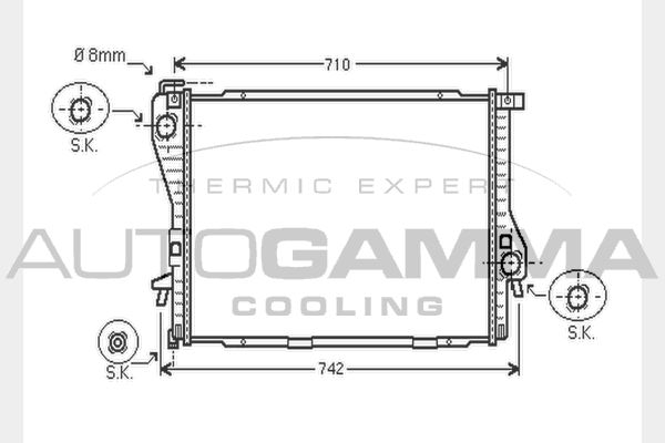 104628 AUTOGAMMA Радиатор, охлаждение двигателя