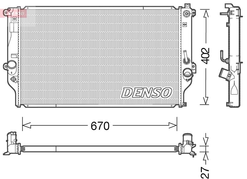 DRM50092 DENSO Радиатор, охлаждение двигателя