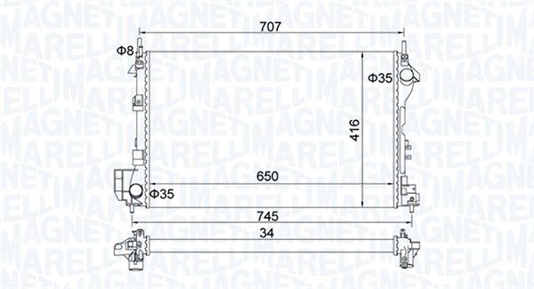 350213195700 MAGNETI MARELLI Радиатор, охлаждение двигателя