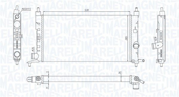 350213190400 MAGNETI MARELLI Радиатор, охлаждение двигателя