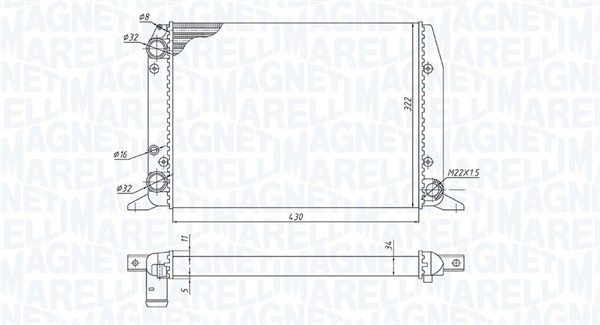 350213188800 MAGNETI MARELLI Радиатор, охлаждение двигателя